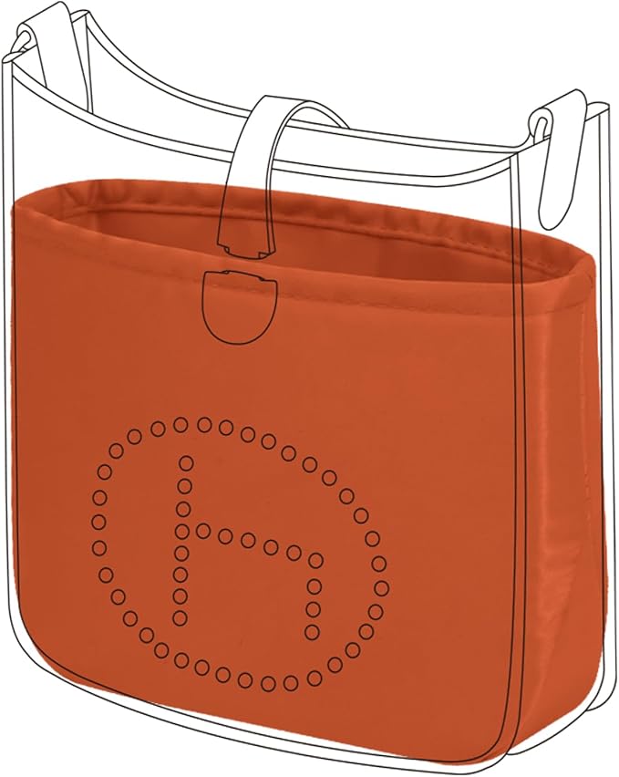 DGAZ Silk Purse Organizer Insert for Evelyne Bag(Vitality orange,TPM) | Soft and Lightweight,Perfect Fit,Multi-pocket Storage,Bag Protector,Luxury Bag Care,Handmade,for Smooth Bag Organizer by DGAZ