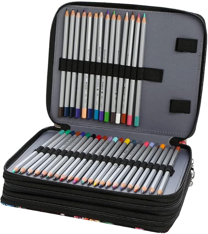 120 Slots Colored Pencil Case Organizer, 3 Layer Bag | Twill Oxford fabric,127 elastic loops,detachable handle,for travel, home storage,drawing tools,creative gifts - Image 3