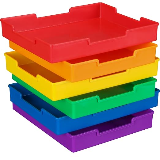 Really Good Stuff Plastic Trays - Set of 6 - Grouping Colors by ReallyGoodStuff