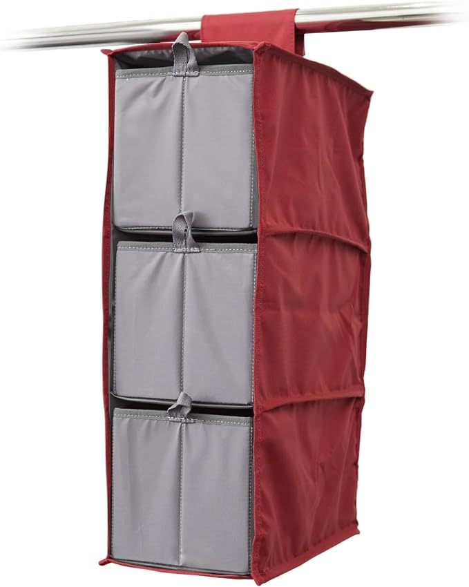 Covermates Hanging Shoe Organizer Set, 7"W x 13.5"D x 20.75"H, Scarlett Red | durable polyester construction, removable trays, 3-year warranty by Covermates