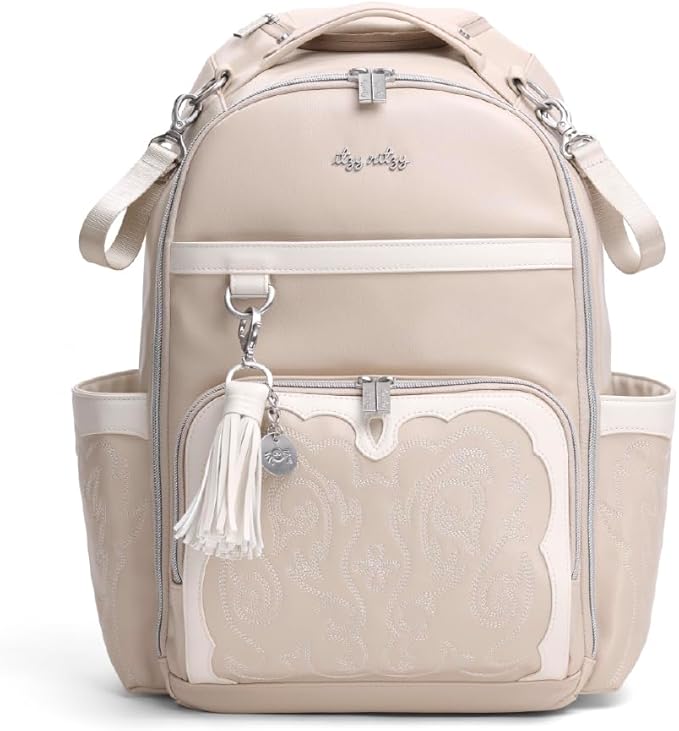 Itzy Ritzy Boss Plus Large Diaper Bag Backpack with 19 Pockets (Oat) | Includes 2 Insulated Bottle Pockets, Changing Pad, Stroller Clips, Comfortable Padded Straps, Easy-to Clean, Travel-Ready by Unknown