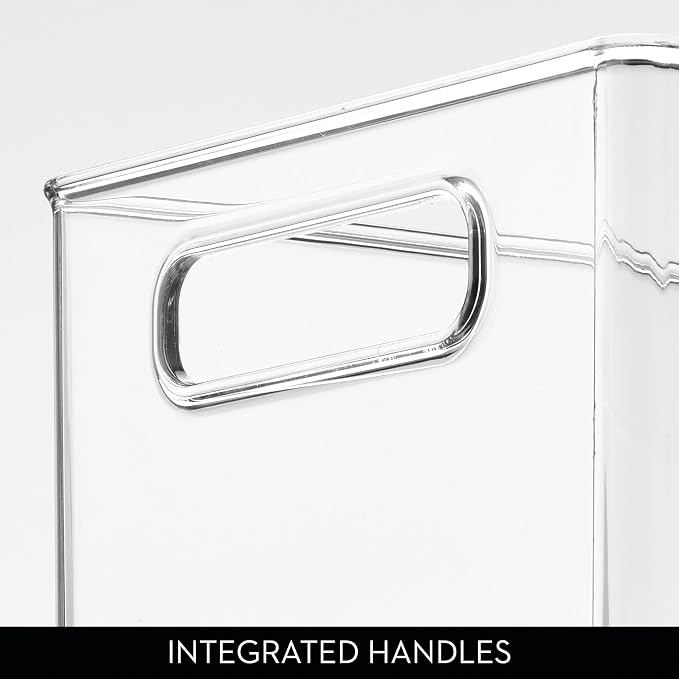 iDesign Kitchen Binz Stackable Organizer, 8" x 6" x 14.5", Clear | BPA-Free Plastic, Deep, With Handles - Image 5