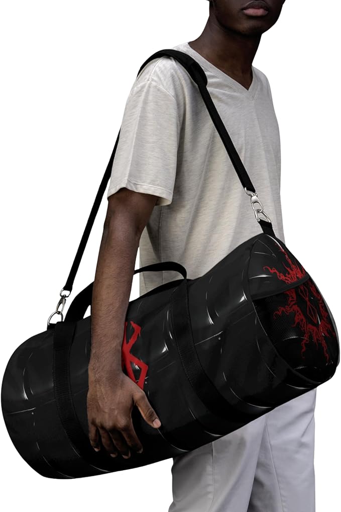 Anime Gym Bag for Women Men - Large Capacity Waterproof Workout Fitness Travel Sports Bags Fashion Street Camping Expandable Carry On Duffle Bag For Couple (Black Berserk) PTY - Image 9