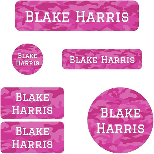 Name Bubbles - Custom Daycare Name Labels (99 Labels - 5 Sizes) Personalized Waterproof Name Stickers for Clothing Tags, Toys, Books, Water Bottles, Lunch Boxes, School, and Shoes (Camo) by NameBubbles