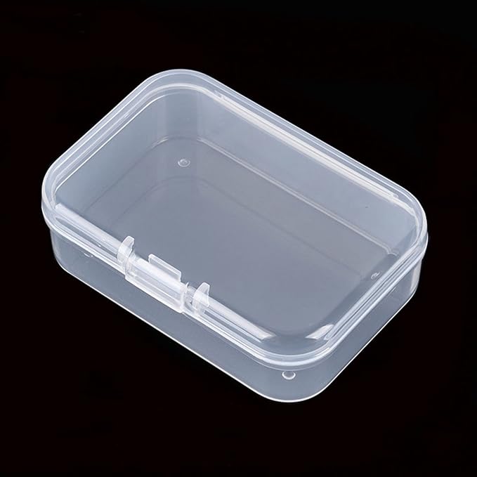 100 Pack Rectangular Mini Clear Plastic Storage Containers | 3.35x2.17x0.98 inch, Hinged Lid, For Beads and Small Craft Items - Image 3