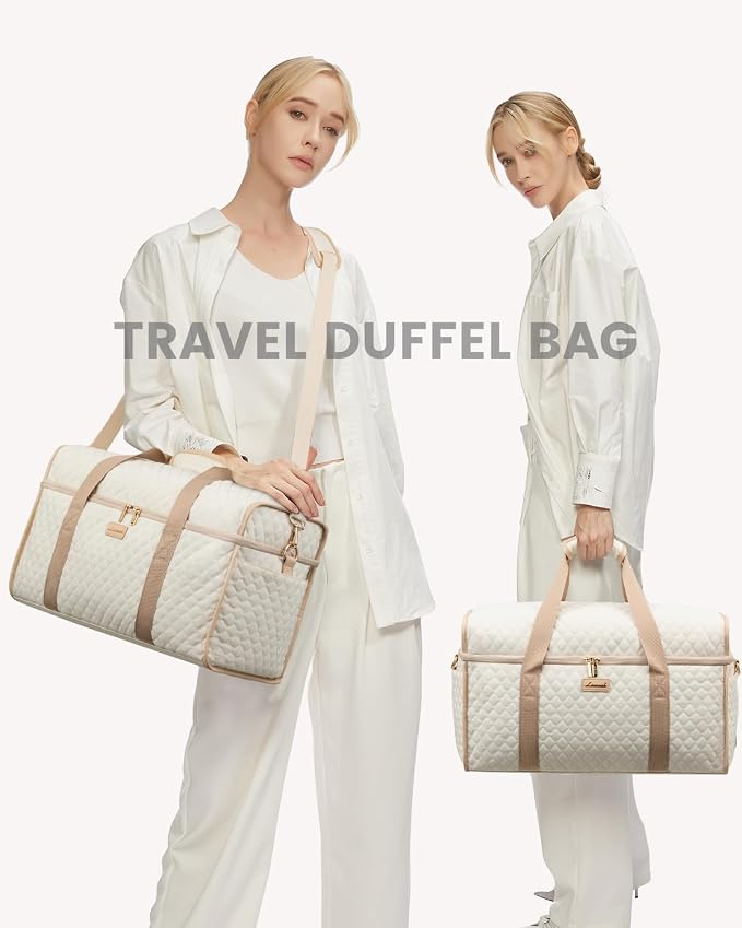 LOVEVOOK Travel Duffle Bag - Weekender & Overnight Bag with Toiletry & Wet Pocket, Carry-On Size, 3pc Set - Image 2