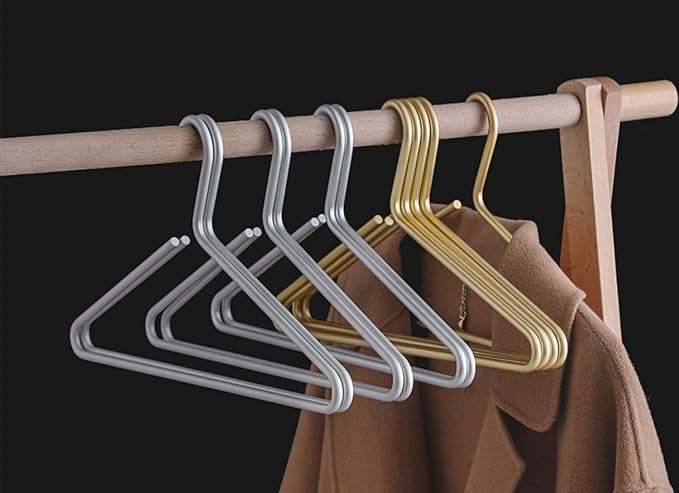 Premium Matte Silvery Aluminum Coat Hangers 6 Piece Set, 16.5” Extra Smooth & Durable Metal Shirt Dress Hanger,Aluminum Alloy Hanger,Clothing Support,Clothing Hang - Image 8