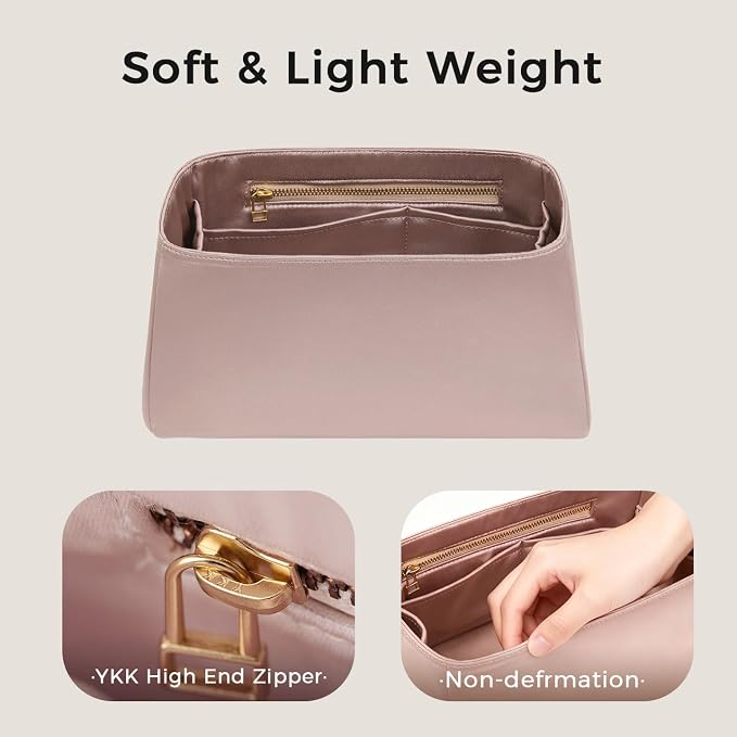 ZTUJO Silky Purse Organizer For Birkin, Luxury Purse Organizer Insert (Etoupe Grey, BK25) - Image 2