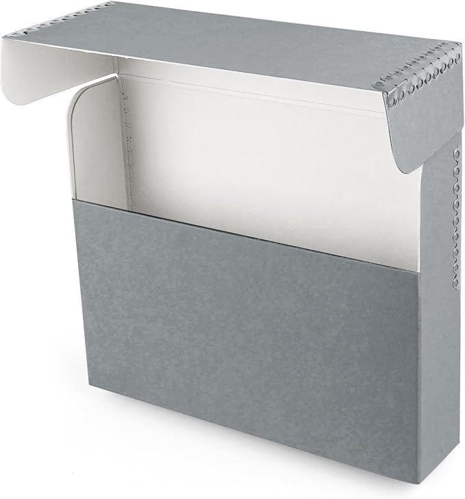 Lineco Archival Document Storage Box, Gray, 15.5" x 10.5" x 2.5" | Legal-Sized, Metal Edge, Acid-Free Boxboard Case, Organize Files, Prints, Photos, Pack of 2 - Image 2