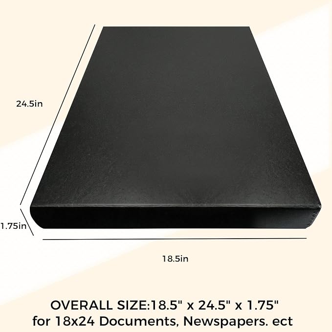 Golden State Art, Clamshell Archival Storage Box 18x24, Black, Pack of 2 | Acid-Free Photo Box with Metal Edge Corner, Preserve And Store Paper Documents Cards Prints Arts and Crafts DIY Projects - Image 2