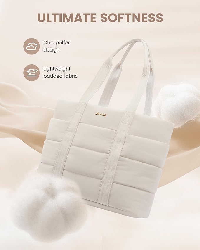 LOVEVOOK Diaper Bag Tote, 15.6 Inch Puffer Diaper Bag, Waterproof Travel Diaper Tote with Changing Pad Pacifier Case - Image 3