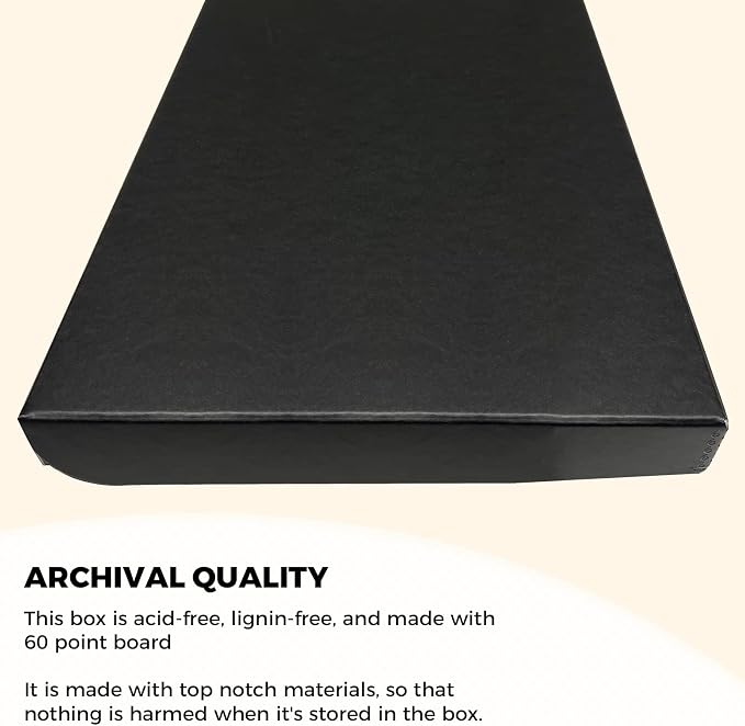 Golden State Art, Clamshell Archival Storage Box 13x19, Black, Pack of 2 | Acid-Free Photo Box with Metal Edge Corner, Preserve And Store Paper Documents Cards Prints Arts and Crafts DIY Projects - Image 3