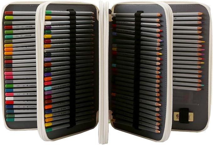 200 Slots Colored Pencil Case Organizer | 4-Layer Zipper Portable Art Supply Organizer,Oxford fabric Large Capacity Pencil Case with Handle for 200 Watercolor Pencils - Image 2