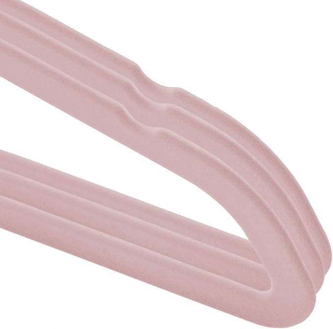 Casafield 50 Velvet Baby Hangers - 11" Size for Infant & Toddler Clothes - Light Pink - Image 3