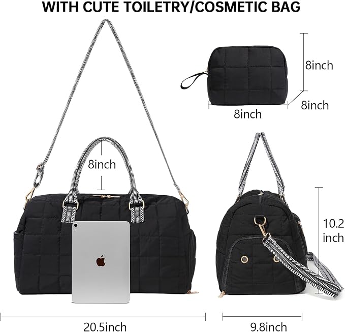 Duffle Bag for Travel, Weekender Bag with Shoe Compartment, Carry On Overnight Bag for Women with Toiletry Bag, Gym Bag with Wet Pocket, Hospital Bags for Labor and Delivery Beige - Image 2