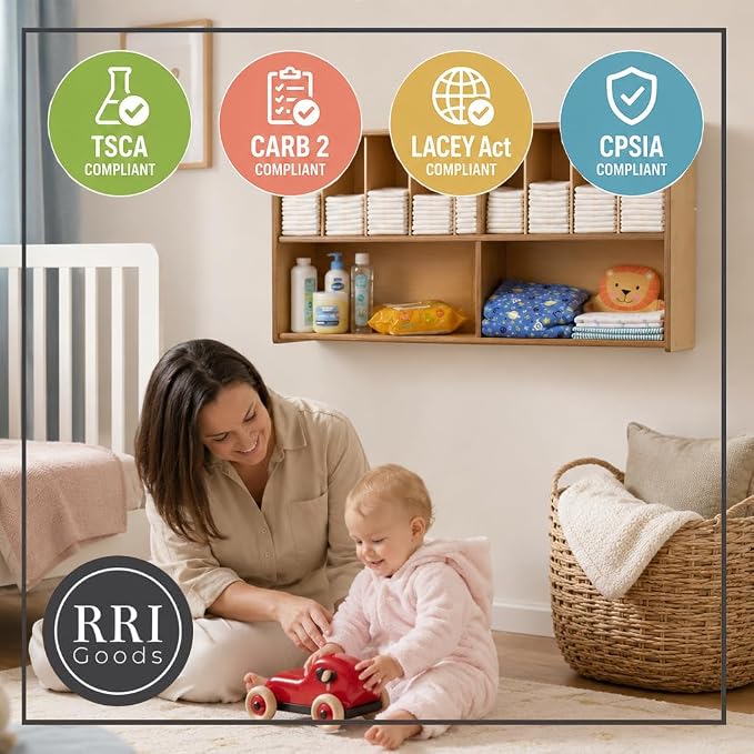 Diaper Storage Organizer, 100% Birch Plywood Wall Mount Diaper Caddy for Nursery, Daycare, Schools - Image 3