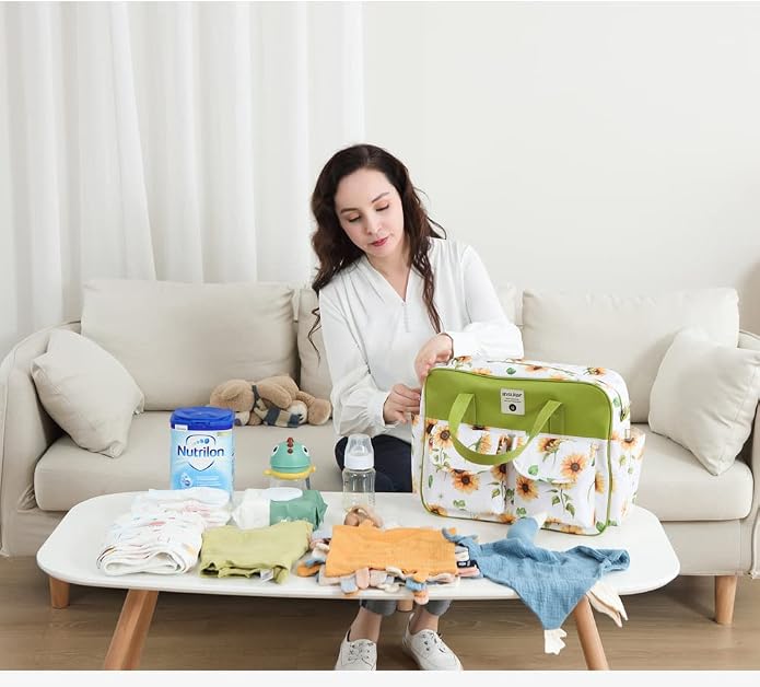 Kamay's Mummy Shoulder Bag Diaper Bag Chic Nappy Changing Bag Tote/Messenger Style Large with Changing Mat, Adjustable Straps - Image 2