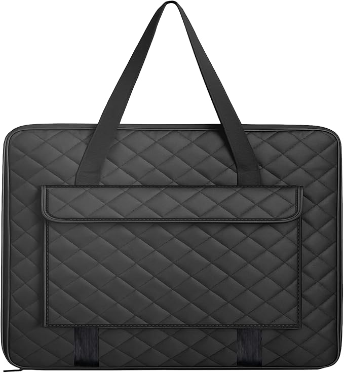 JJRING 24x36 Quilting Canvas Art Portfolio Case Bag, Black | Lightweight Portable Storage Case For Posters, Artwork, Drawing & Sketching Boards by JJRING
