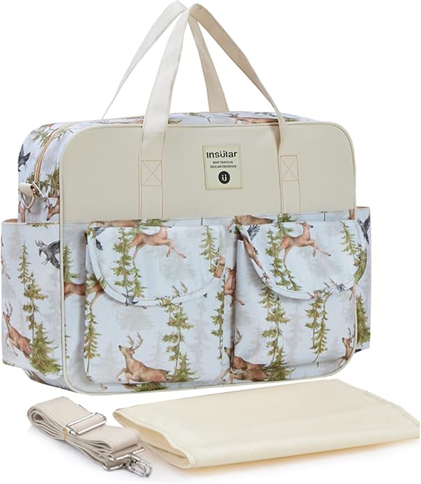 Kamay's Mummy Shoulder Bag Diaper Bag Chic Nappy Changing Bag Tote/Messenger Style Large with Changing Mat, Adjustable Straps by Kamay%27s