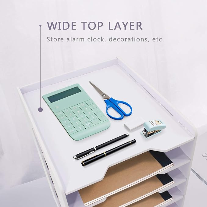 SONGWAY File Organizer for Desk - Desk Organizer for Document, Multifunctional 7 Tier Vertical File Holder, Paper Holder Organizer, Desktop File Organizer for Home Office School Decorations, White - Image 3