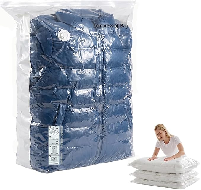 No‑Pump Vacuum Storage Bags,Reusable Cube Compression Space Saver Bags,3 Sizes Press & Seal Compression for Clothes, Bedding & Travel (1, 27.55 * 19.68") by ANYSENTHome