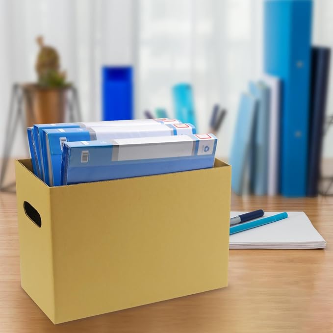 Lineco, Archival Storage Cartons, Acid-Free, 6x15x10 in, Tan, Pack of 5 | Ready-To-Assemble Filing Boxes for Organizing and Storing Documents, Prints, or Photos, Buffered Corrugated Board - Image 5