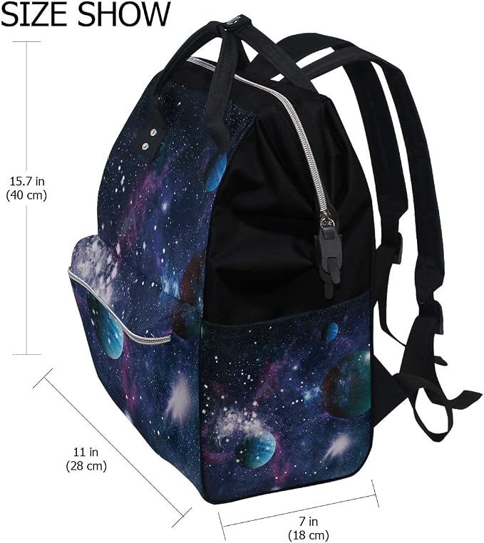 Large Capacity Baby Diaper Bag Galaxy Planet Durable Multi Function Travel Backpack - Image 2