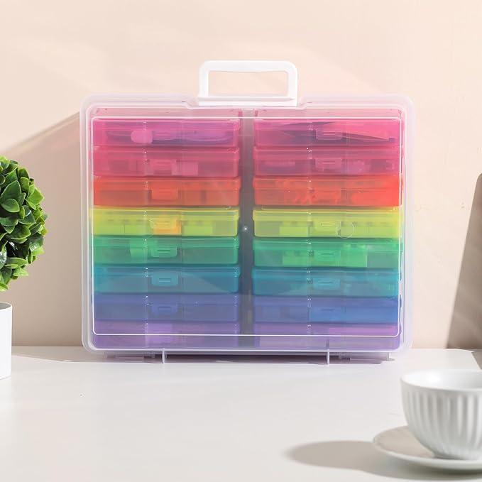 novelinks Photo Storage Boxes with Handle, Photo Organizers and Storage | 1Pack Color, Photo Albums 4x6 Pictures, Photo Cases, Classroom Organization, Index Card Box, Photo Card Holder, Seed Storage - Image 7