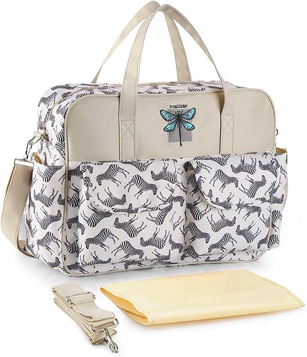 Kamay's Mummy Shoulder Bag Diaper Bag Chic Nappy Changing Bag Tote/Messenger Style Large with Changing Mat, Adjustable Straps by Kamay%27s