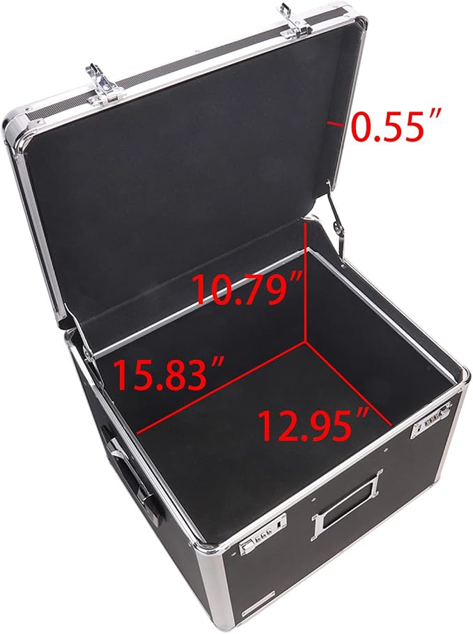 Vaultz Portable File Box with Handle - Dual Lock File Boxes with Lids, Letter & Legal-Size Hanging Folders, Laptop Sleeve - HIPAA Compliant Portable Safe Storage Box, 14.5" x 17.5" x 15.5" | Fits letter and legal hanging folders, includes a laptop slee... - Image 3