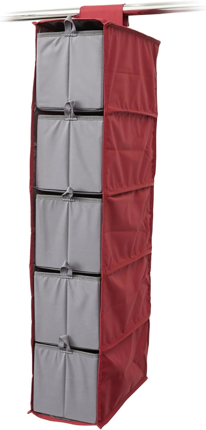 Covermates Hanging Shoe Organizer Set, 7" W x 13.5" D x 34" H, Scarlett Red | durable polyester construction, removable trays, 3-year warranty by Covermates