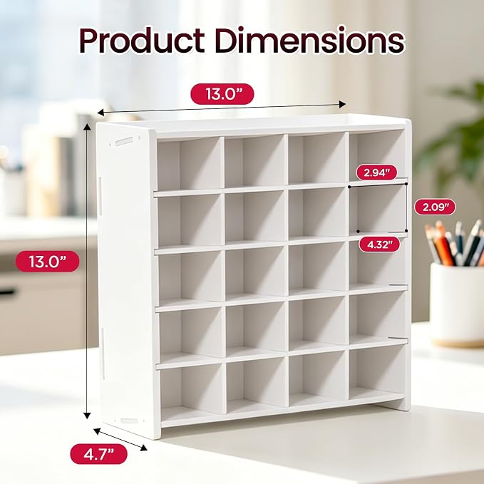 Marker Organizer, 20 Compartments Vertical Pen Storage | Holds up to 280 Markers, Pencil Holder for Home, Office, Classroom, Desk, Desktop Stationery Pencil Storage - Image 2