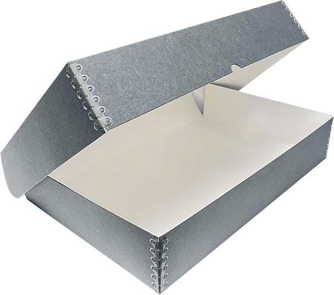 Lineco, 11x17 Clamshell Archival Folio Storage Box, 3" Deep | Acid-Free with Metal Edge Preservation Box, Preserves Picture, Magazines, Organize Photos, Documents, Artwork, DIY by Lineco