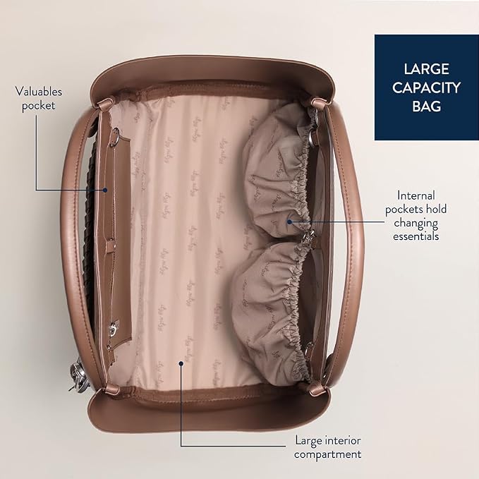 Itzy Ritzy Boss Tote Diaper Bag, Vegan Leather with Changing Pad | Includes Stroller Straps, 4 Pockets, Removable Tassel & Spacious Interior for Stylish Organization of Baby Essentials & More - Image 6