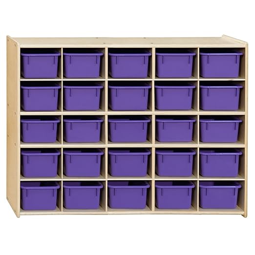Contender 25 Cubbies Kids Storage Organizer, Toddler Friendly Natural Birch Wooden Cabinet for Books, Art, Craft Supplies, Greengaurd Gold Certified - Made in U.S.A. by Contender