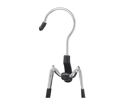 NAHANCO 10” Non Slip Metal Skirt/Pant Hanger with Rubberized Clamp, Black - 12 Pack - Image 6