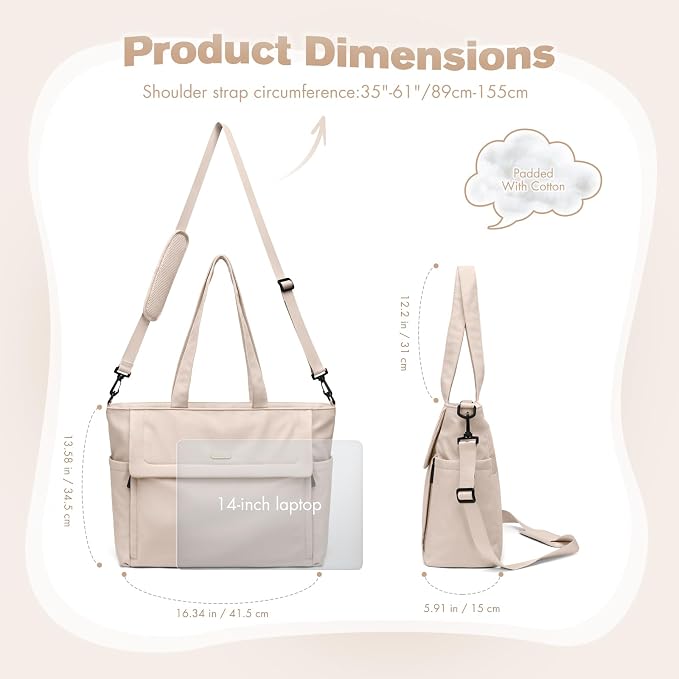 14L Puffer Diaper Bag Tote, Large Capacity Travel Diaper bags, Crossbody Hospital Bag for mom - Image 5