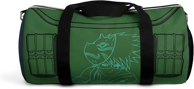 Anime Gym Bag for Women Men - Large Capacity Waterproof Workout Fitness Travel Sports Bags Fashion Street Camping Expandable Carry On Duffle Bag For Couple (Green Kashi) PTY - Image 2