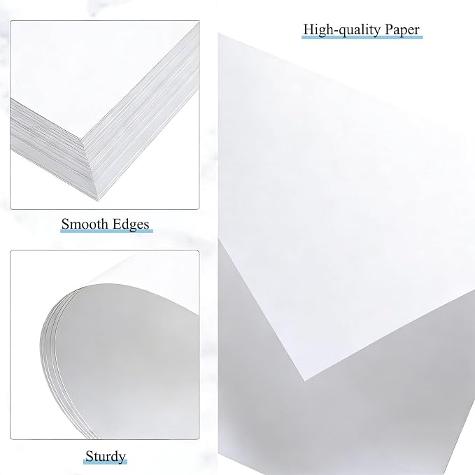 500 Sheets White Construction Paper for Art Craft Drawing 12"x 17", 80gsm Craft Paper Medium Weight for Arts Party Decoration - Image 3
