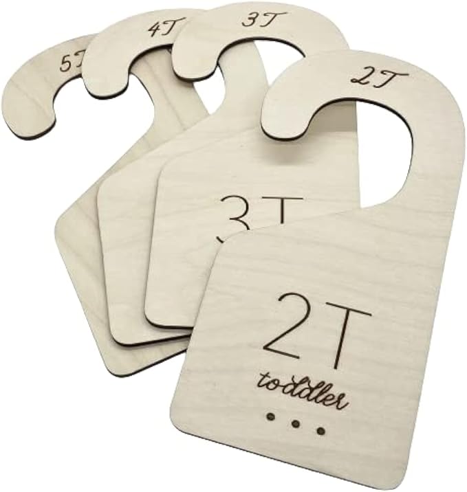 Loft Toddler Closet Dividers Durable Birch Kids Closet Organizer Timeless Etched Design for 2T-5T (Set of 4) by WhiteLoft