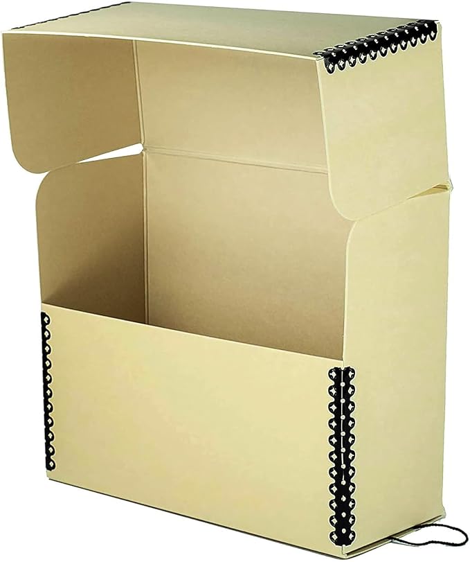Lineco Archival Document Storage Box, Tan, 12.5" x 10.5" x 5" | Letter-Sized, Metal Edge, Acid-Free Boxboard Case, Organize Files, Prints, Photos - Image 3