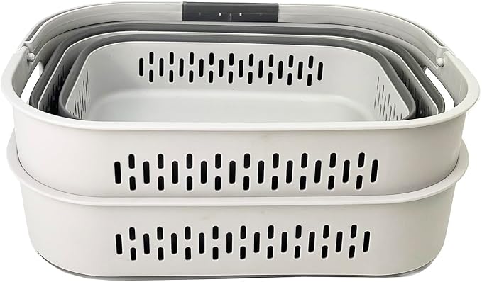 SAMMART 38L(10 Gal) Collapsible Laundry Basket - Foldable Pop-Up Storage Container/Organizer-Portable Space Saving Hamper, Measure 17.5x13.3x15.7"/3.8" Expanded/Collapsed (2, Grey) - Image 3