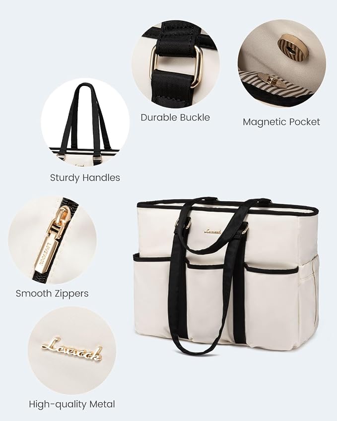LOVEVOOK Work Tote Bag for Women, Laptop Bag for Women, Teacher Nurse Tote Bag, Utility Tote For Work/Travel/College/Daily, Professional Computer Purse Large Handbag With Multi Pockets - Image 8
