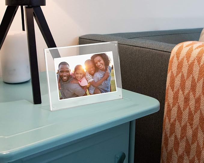 Isaac Jacobs 5” x 7” Clear Plain Acrylic Picture Frame, Magnetic Photo Frame, Made for Tabletop Display with Two-Way Easel | Plain Acrylic Picture Frame, Magnetic Photo Frame, Made for Tabletop Display - Image 7