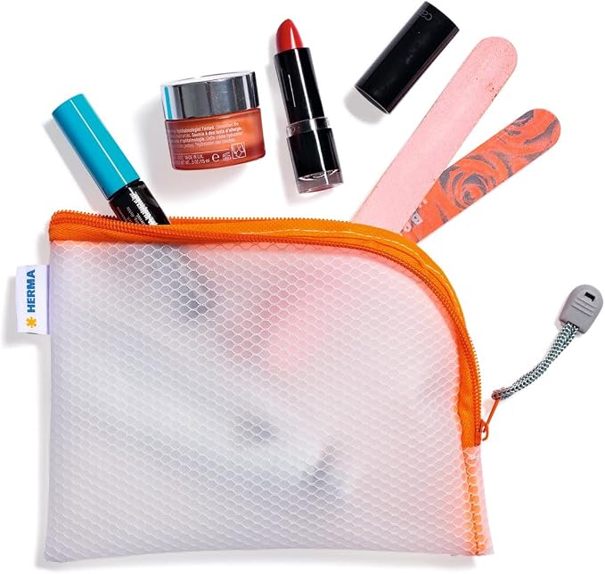 HERMA Zip Cosmetic Bag, Orange, 19 x 14 cm, Zip pocket - Image 6