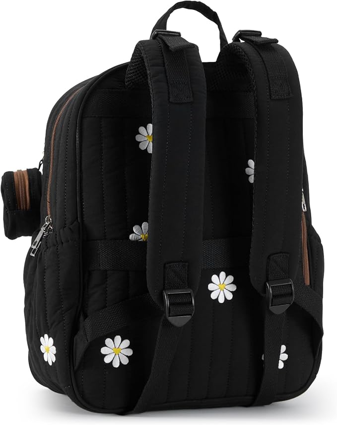 Large Diaper Bag Backpack with Changing Pad, Insulated Bottle Pockets, Travel & Hospital Bag for Mom & Dad (Large - Black Flowers) - Image 8