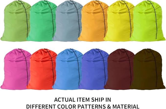 Extra Large Laundry Bag 30"x40" 12 Pack Mixed Color | For College, Dorm, Family, Drawstring Laundry Sorting Set, Machine Washable - Image 3