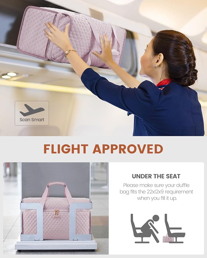 LOVEVOOK Travel Duffle Bag - Weekender & Overnight Bag with Toiletry & Wet Pocket, Carry-On Size, 3pc Set - Image 6