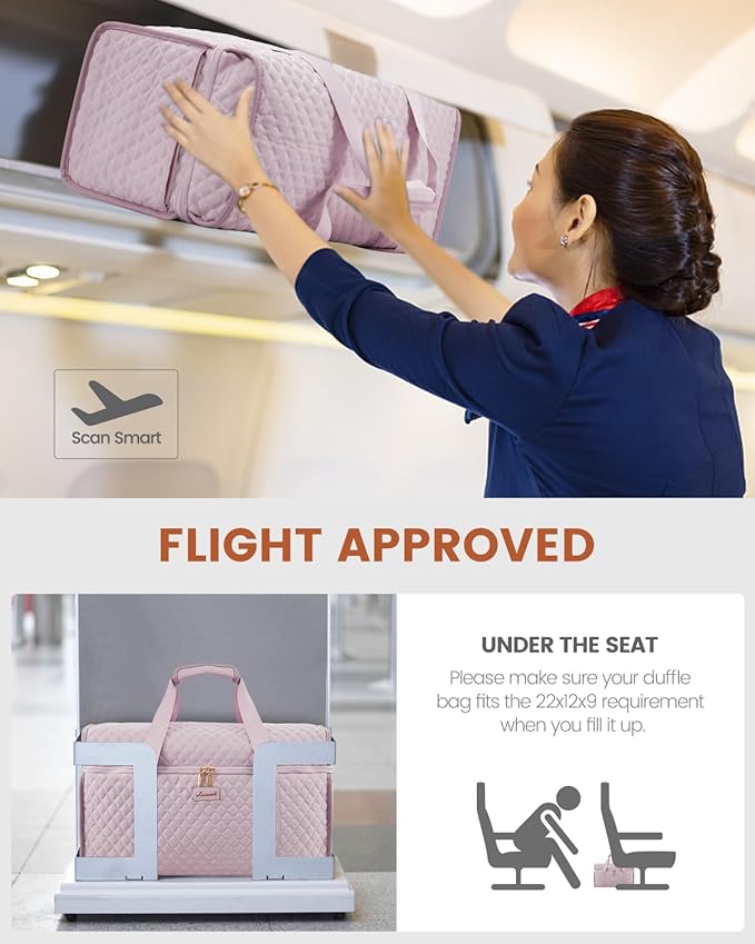 LOVEVOOK Travel Duffle Bag - Weekender & Overnight Bag with Toiletry & Wet Pocket, Carry-On Size, 3pc Set - Image 6