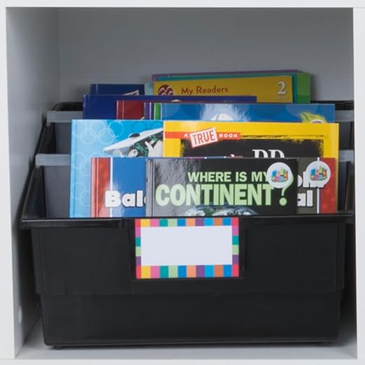Really Good Stuff Black Picture Book Classroom Library Bins, 4 Pack | 13.5" x 13.5" x 7.75, Large Plastic Bin Organizers for Book Organization, Documents, Files, Magazines - Image 6